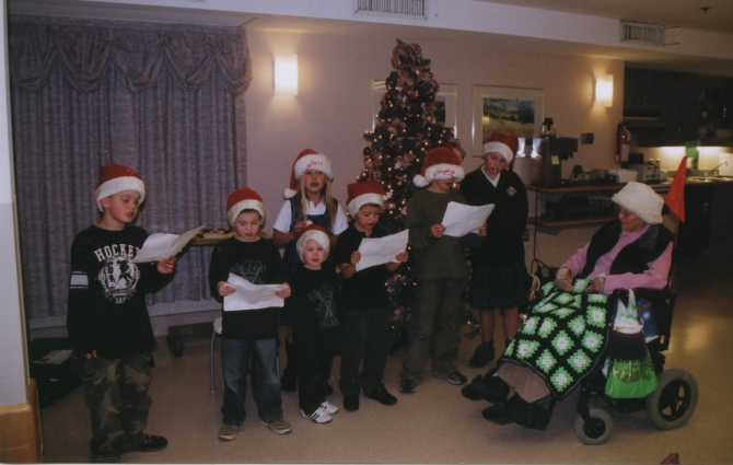 Käthe Adam and Some Great Grandchildren at Christmas 2007